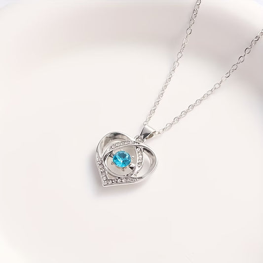 Stylish Western Heart Pendant with Zirconia Crystals