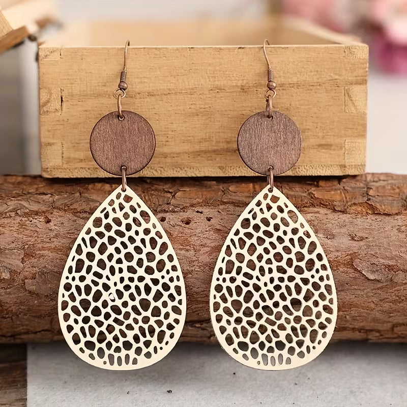Vintage Patchwork Cut-Out Earrings
