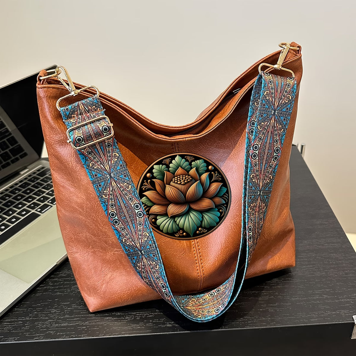 Women’s Bohemian Lotus Flower Shoulder Bag