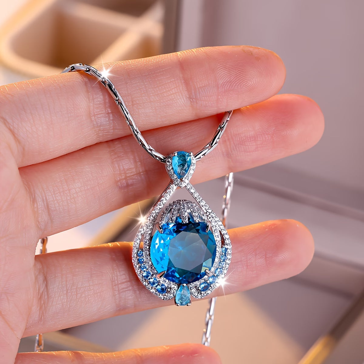 Exquisite Synthetic Zirconia Statement Necklace