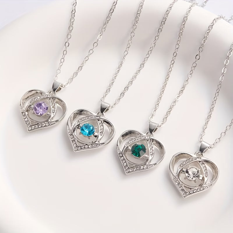 Stylish Western Heart Pendant with Zirconia Crystals