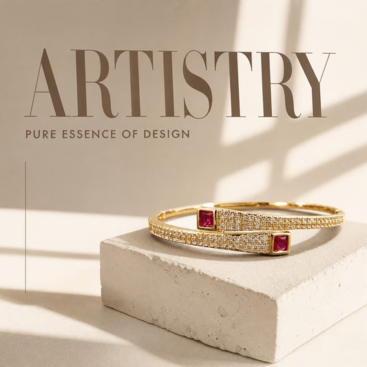 Crimson Luxe Full-Zirconia Staggered Bracelet