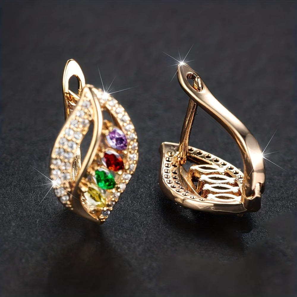 Luxury Marquise Cut Multicolor Stone Drop Earrings