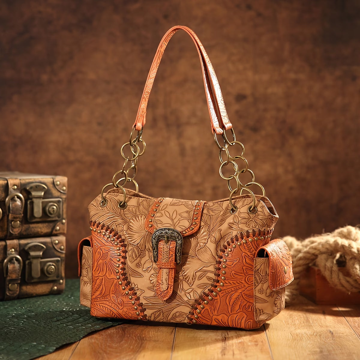 Women’s Vintage Studded Tote Bag