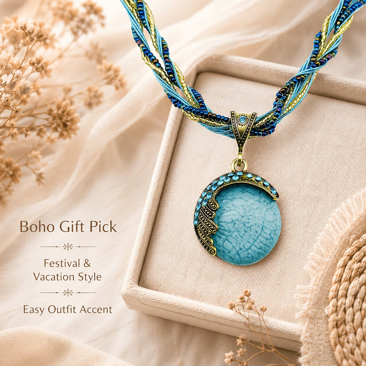 Bohemian Multicolor Layered Beaded Necklace