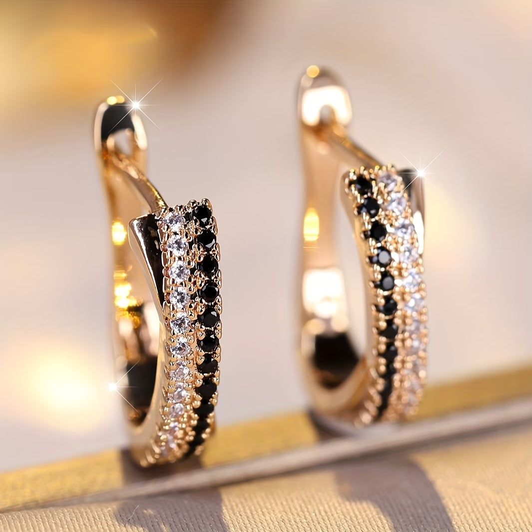 Eclipse Duo Black & White Fashion Earrings