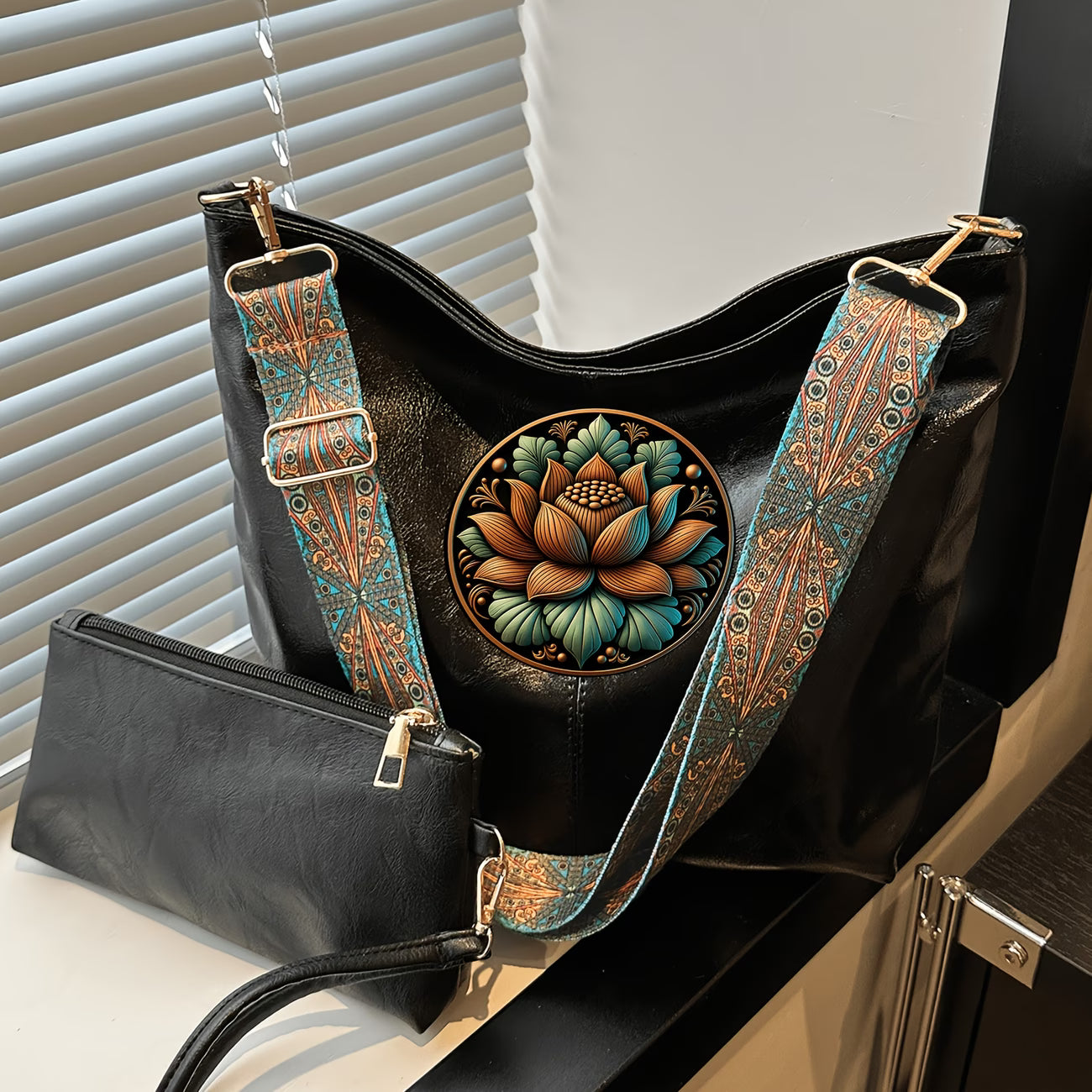 Women’s Bohemian Lotus Flower Shoulder Bag