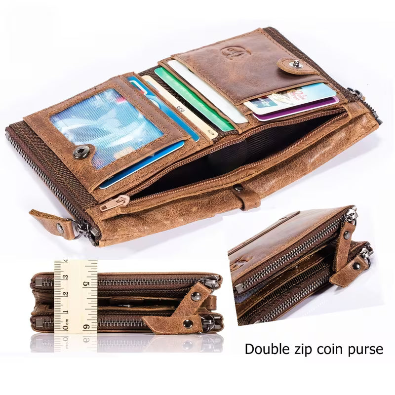 BullCaptain Men’s Genuine Leather Vintage Wallet
