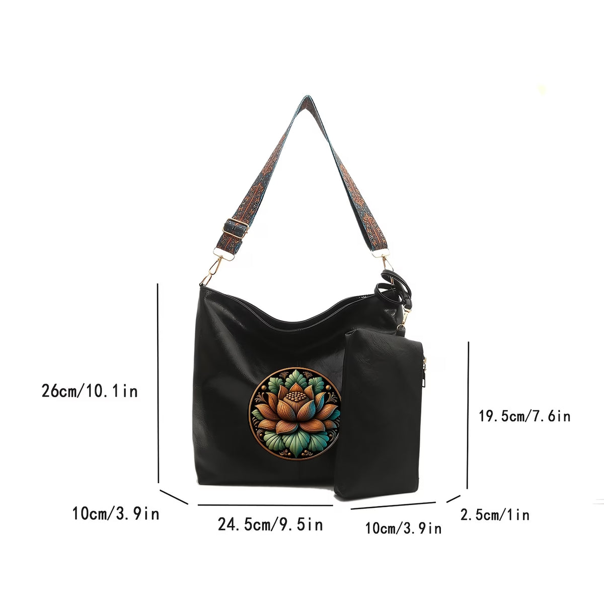 Women’s Bohemian Lotus Flower Shoulder Bag
