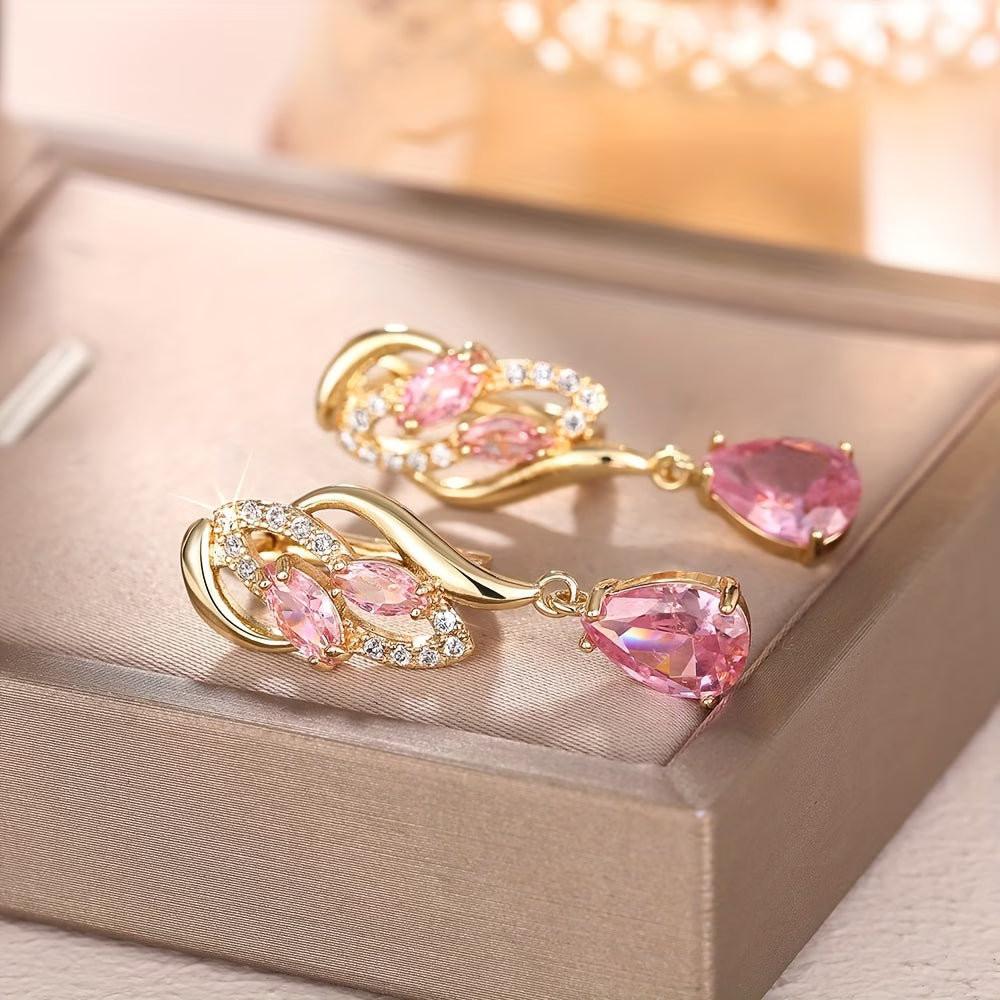 Elegant Teardrop Zirconia Earrings
