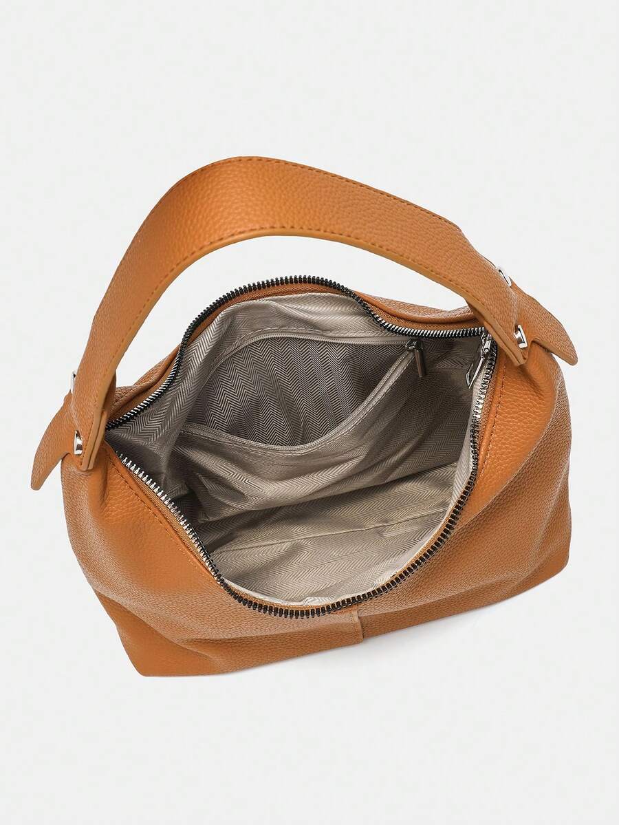 LUCIANO Women’s Burgundy Brown PU Leather Hobo Bag