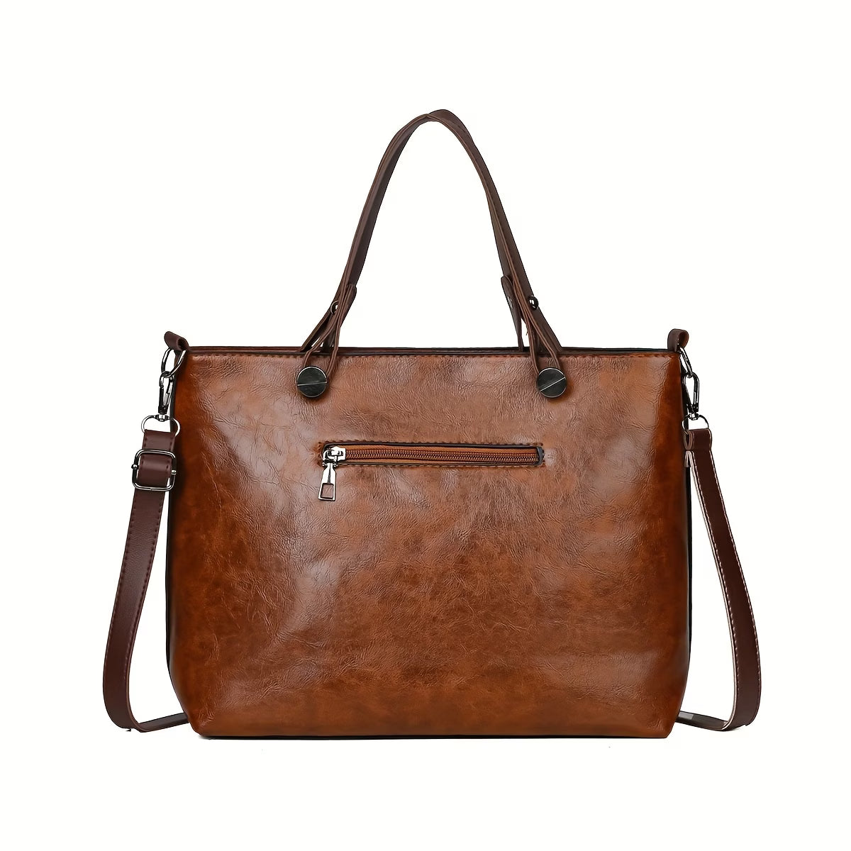 Versatile Women’s Solid Color Large-Capacity Shoulder Bag