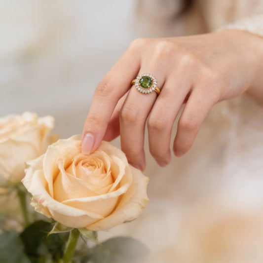 Olive Green Modern Grace Zirconia Fashion Ring