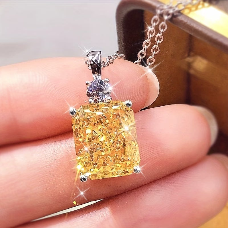 The Yellow Canary Square Pendant