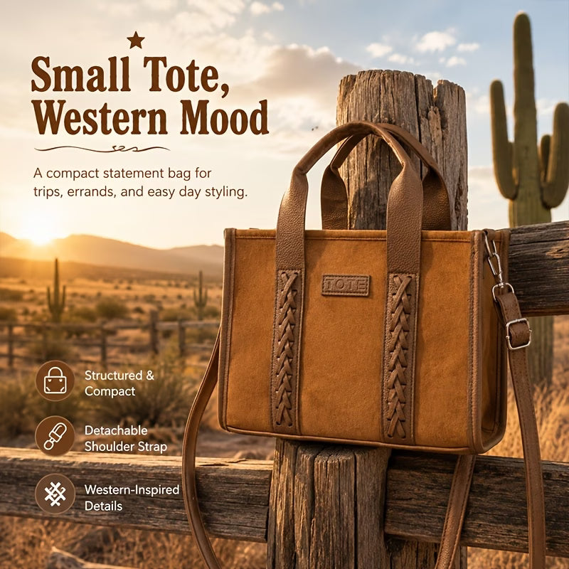 Women’s Western Boho Vintage Textured Tote Bag