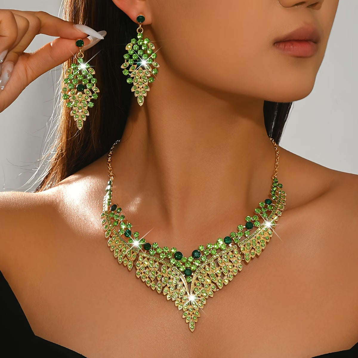 Glamour Series Rhinestone Statement Jewelry Set