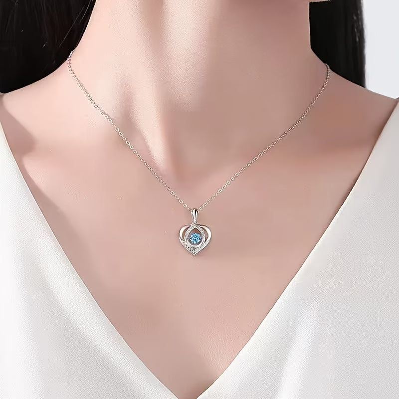 Stylish Western Heart Pendant with Zirconia Crystals