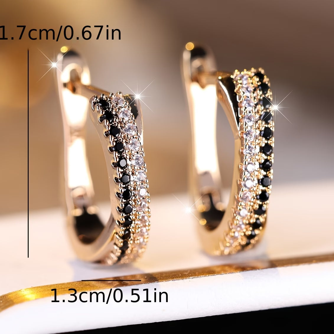 Eclipse Duo Black & White Fashion Earrings