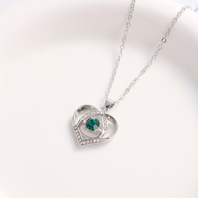 Stylish Western Heart Pendant with Zirconia Crystals