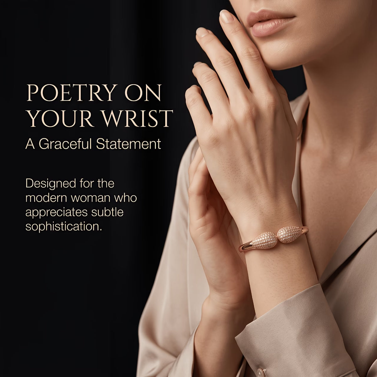 Golden Meridian Full-Drill Curved Bracelet