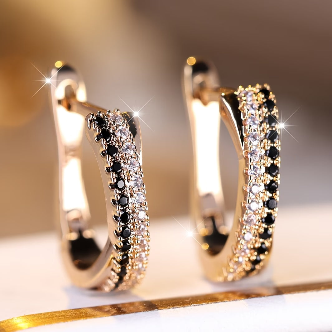 Eclipse Duo Black & White Fashion Earrings