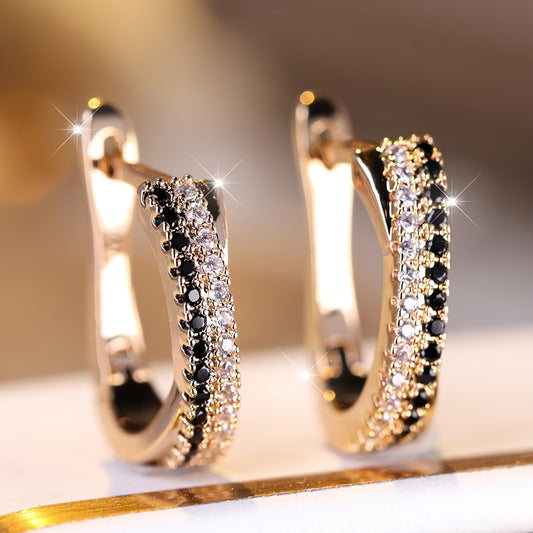 Eclipse Duo Black & White Fashion Earrings