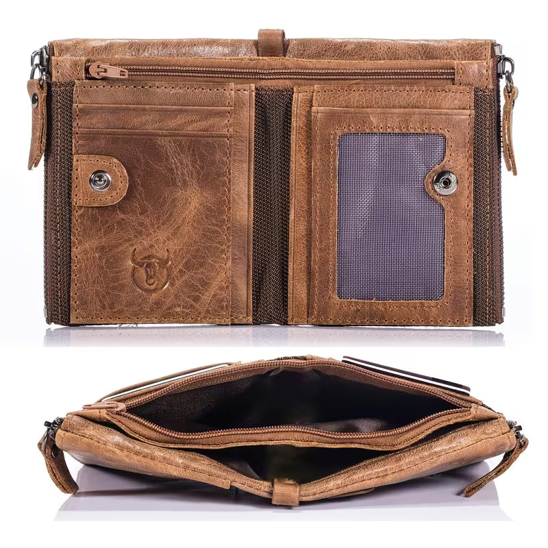 BullCaptain Men’s Genuine Leather Vintage Wallet