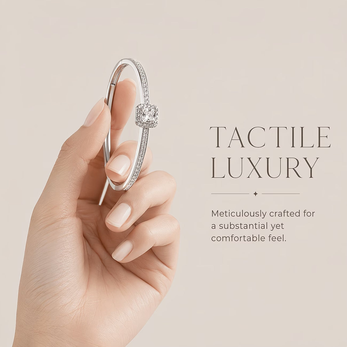 Elegant Square-Cut Synthetic Zirconia Bracelet