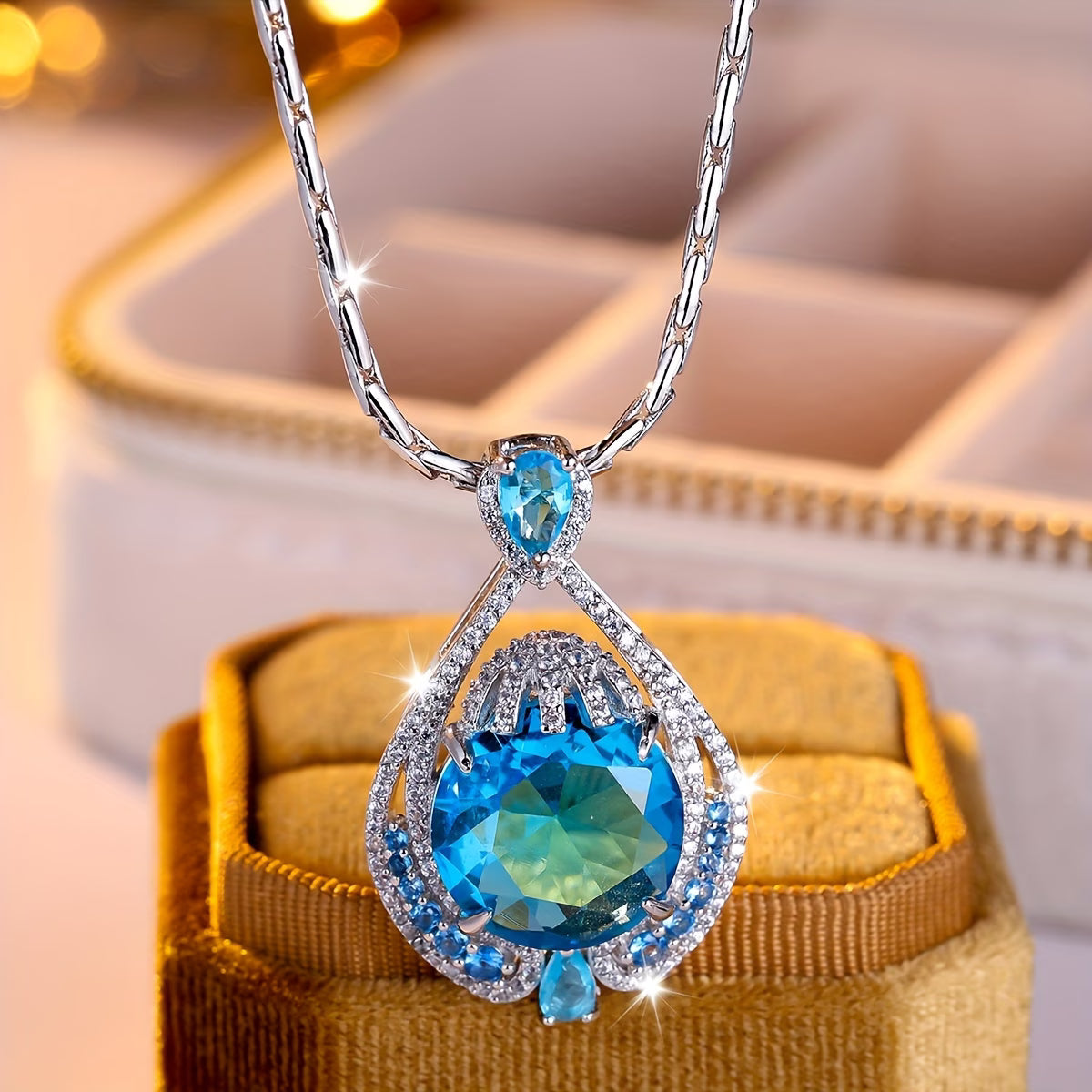 Exquisite Synthetic Zirconia Statement Necklace
