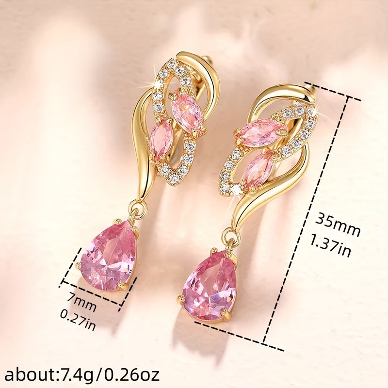 Elegant Teardrop Zirconia Earrings