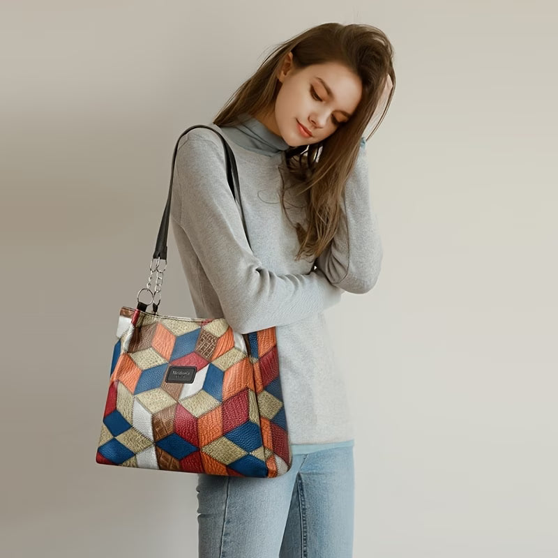 Women’s Vintage Geometric Pattern Tote Bag