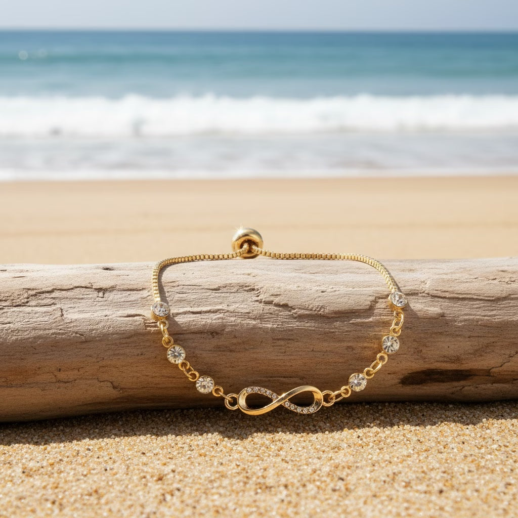 Micro Inlaid Zirconia Infinity Charm Bracelet
