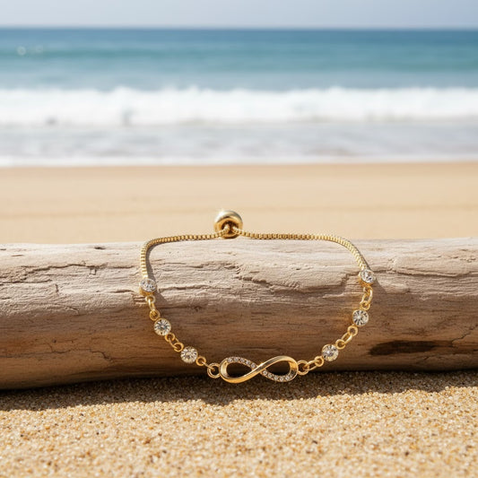 Micro Inlaid Zirconia Infinity Charm Bracelet