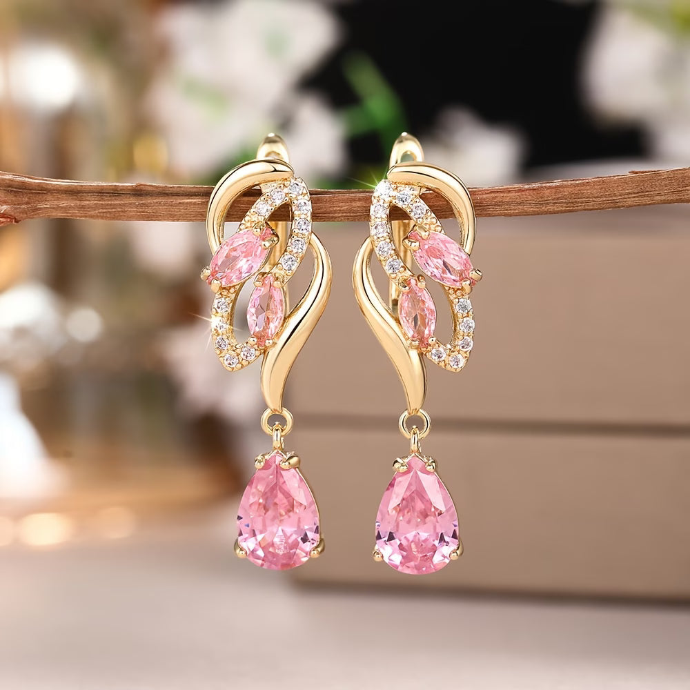 Elegant Teardrop Zirconia Earrings
