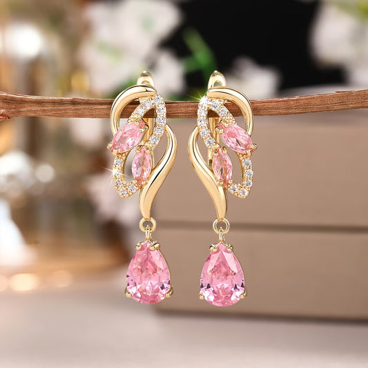 Elegant Teardrop Zirconia Earrings