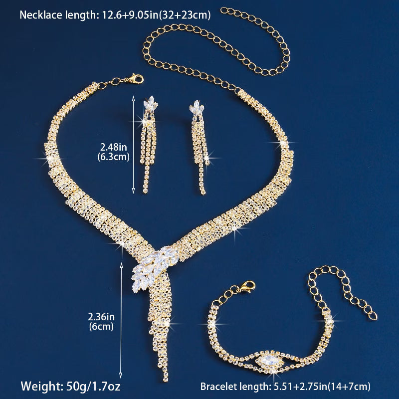 Imperial 4pcs Multi-Row Y-Necklace Jewelry Set