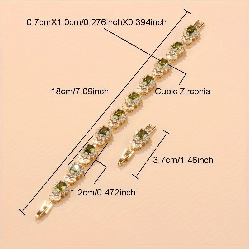 Arabesque Royal Olive Green Zirconia Jewelry Set