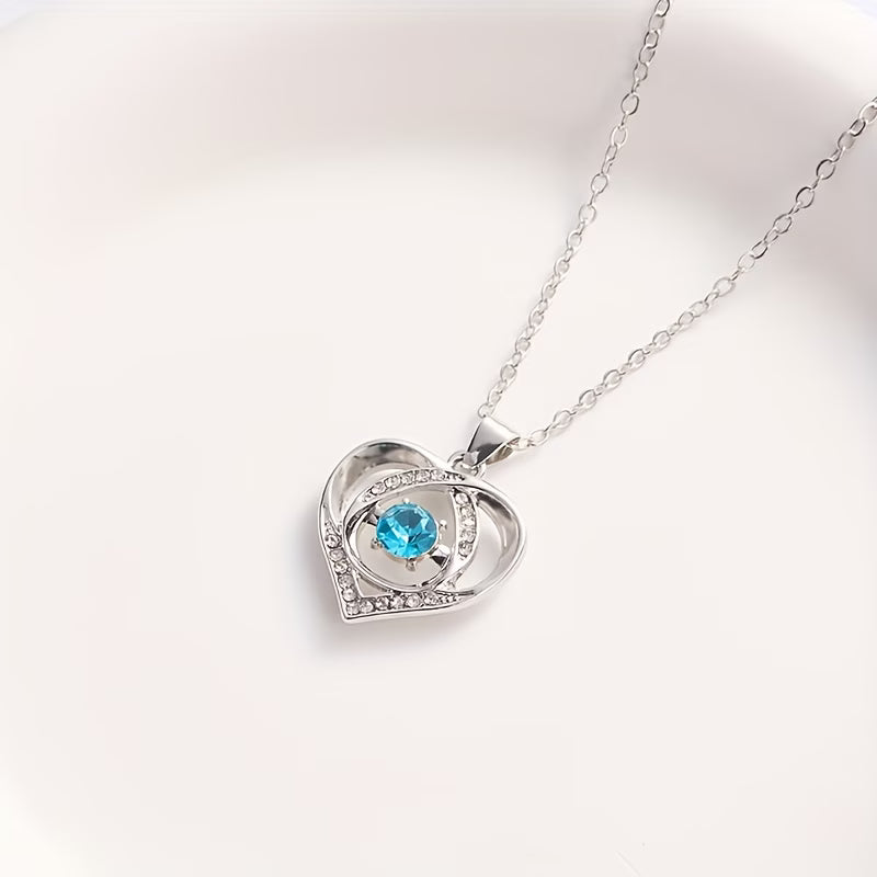 Stylish Western Heart Pendant with Zirconia Crystals