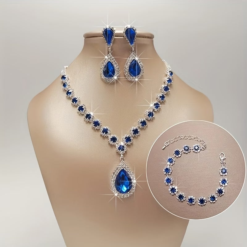 Midnight Lavender Water Drop Pendant Set