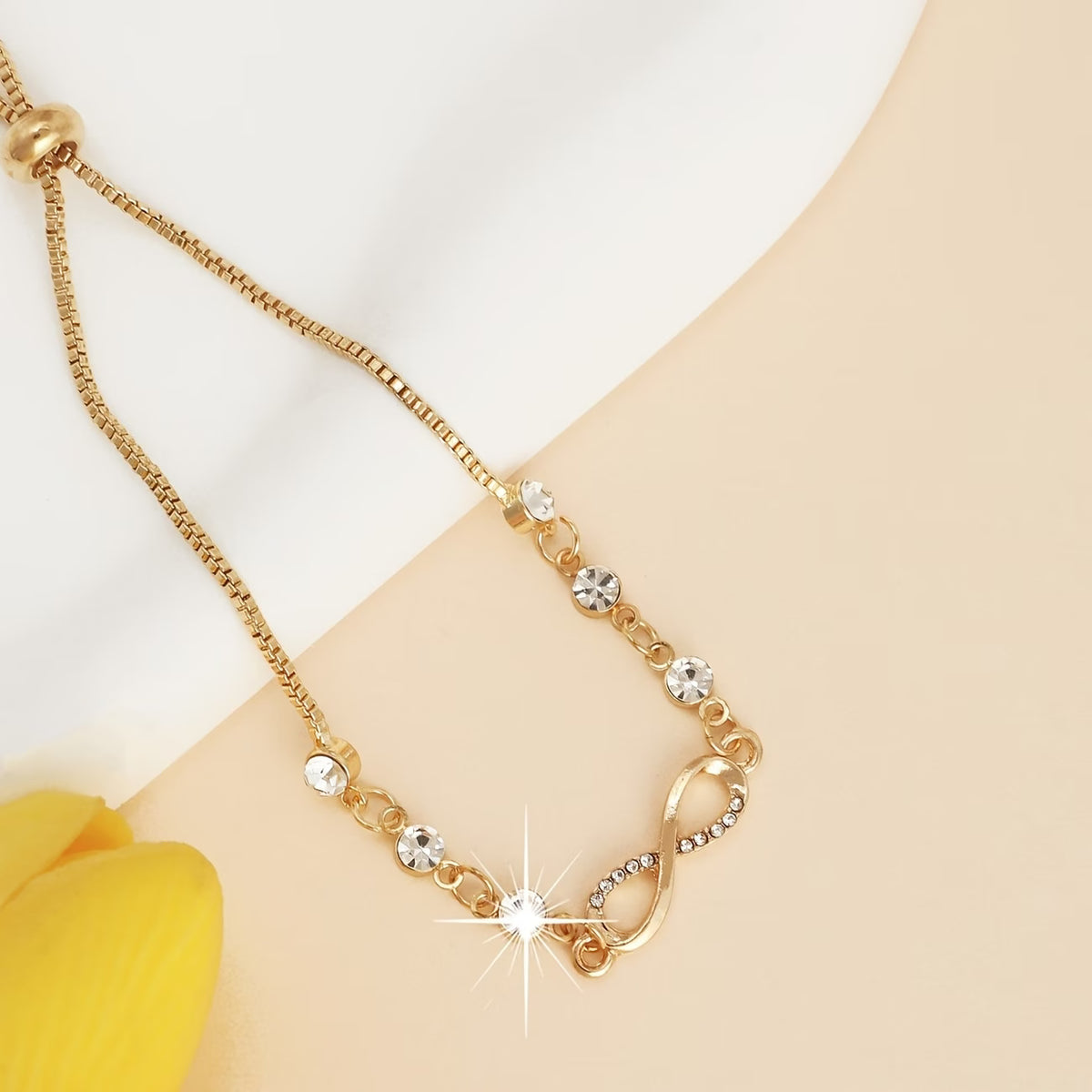Micro Inlaid Zirconia Infinity Charm Bracelet