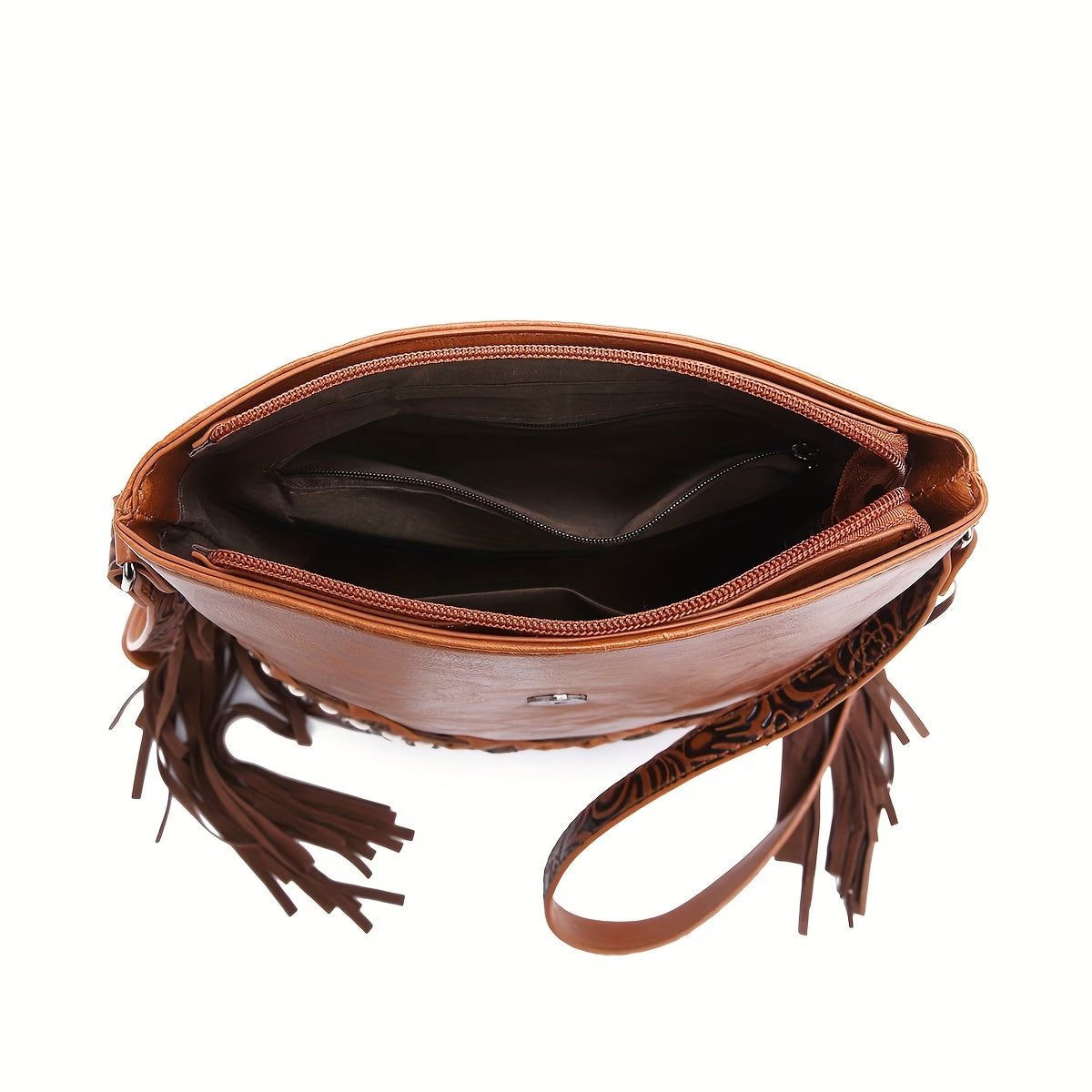 Women’s Braided Carved Tassel Shoulder Bag