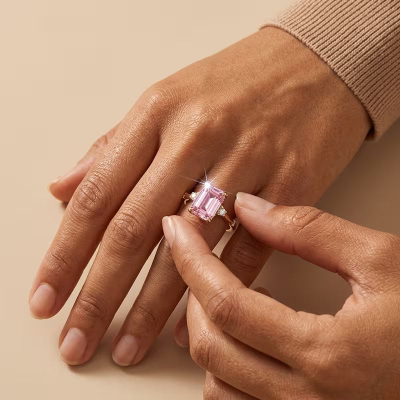 Square Heart Bow Micro-Pave Ring