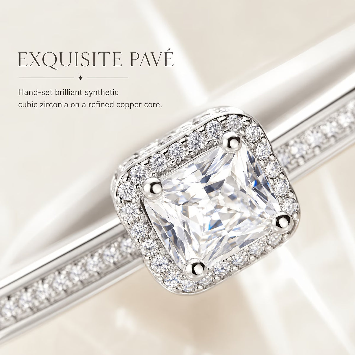 Elegant Square-Cut Synthetic Zirconia Bracelet