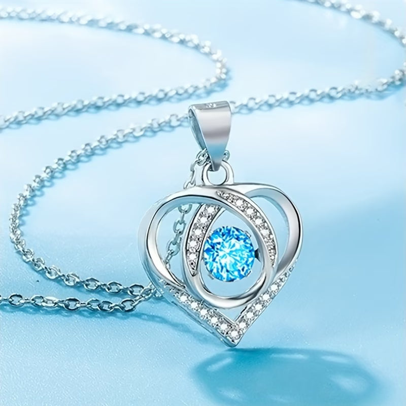 Stylish Western Heart Pendant with Zirconia Crystals