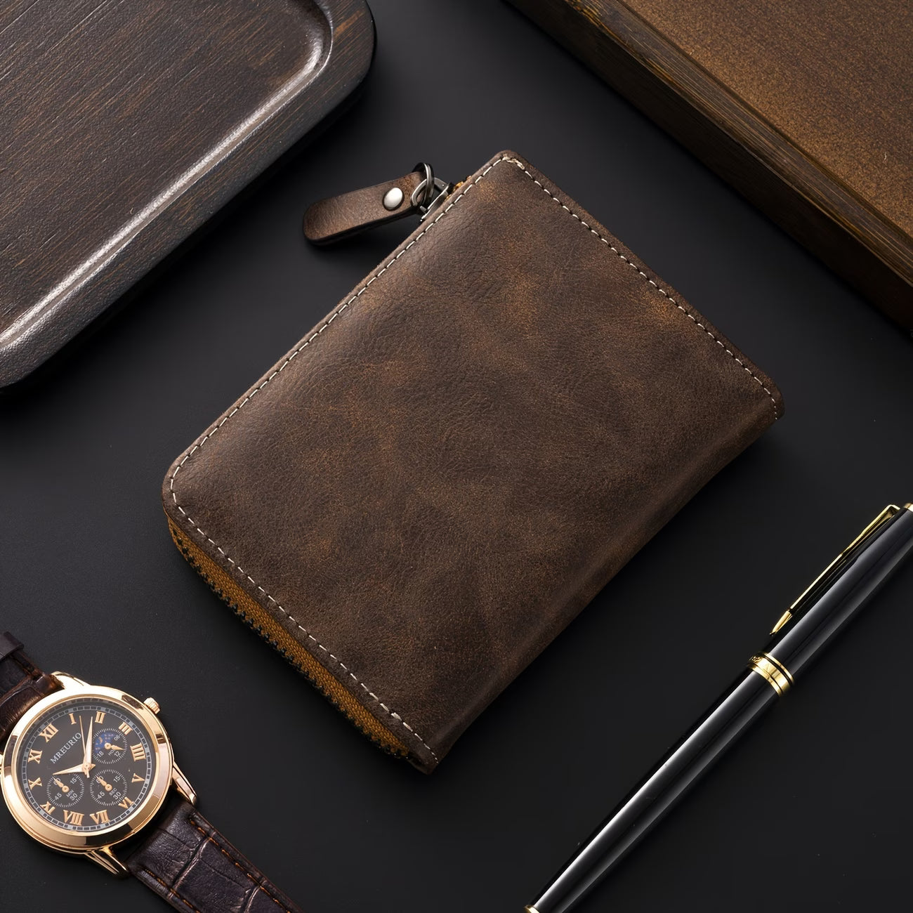 Vintage Men's Faux Leather Wallet