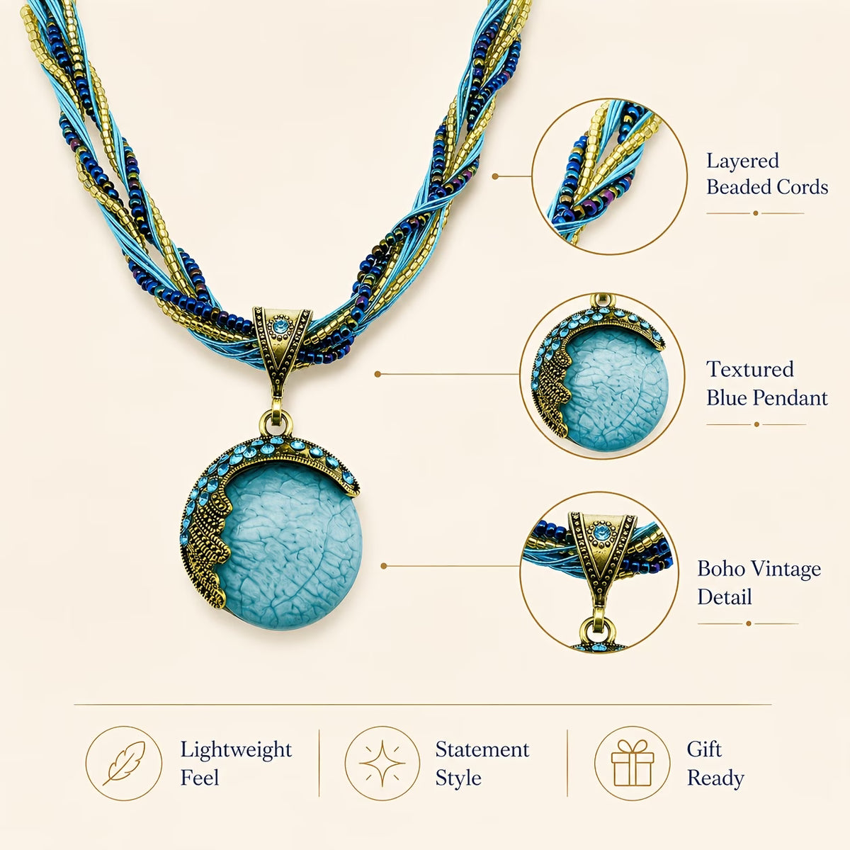 Bohemian Multicolor Layered Beaded Necklace