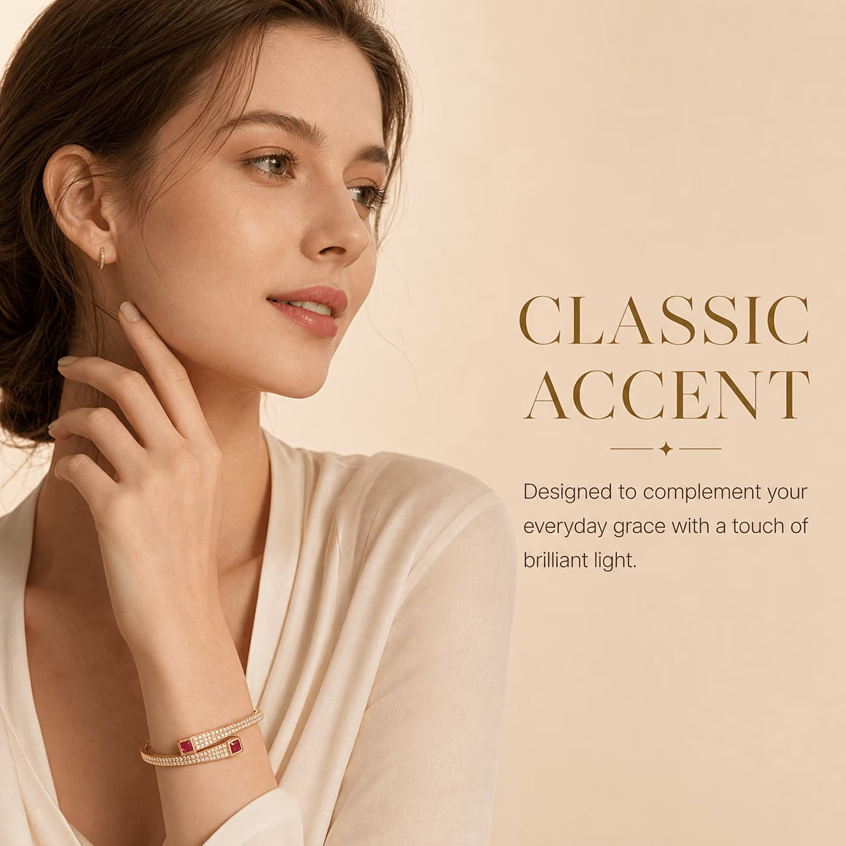 Crimson Luxe Full-Zirconia Staggered Bracelet