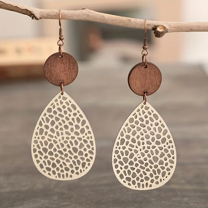 Vintage Patchwork Cut-Out Earrings