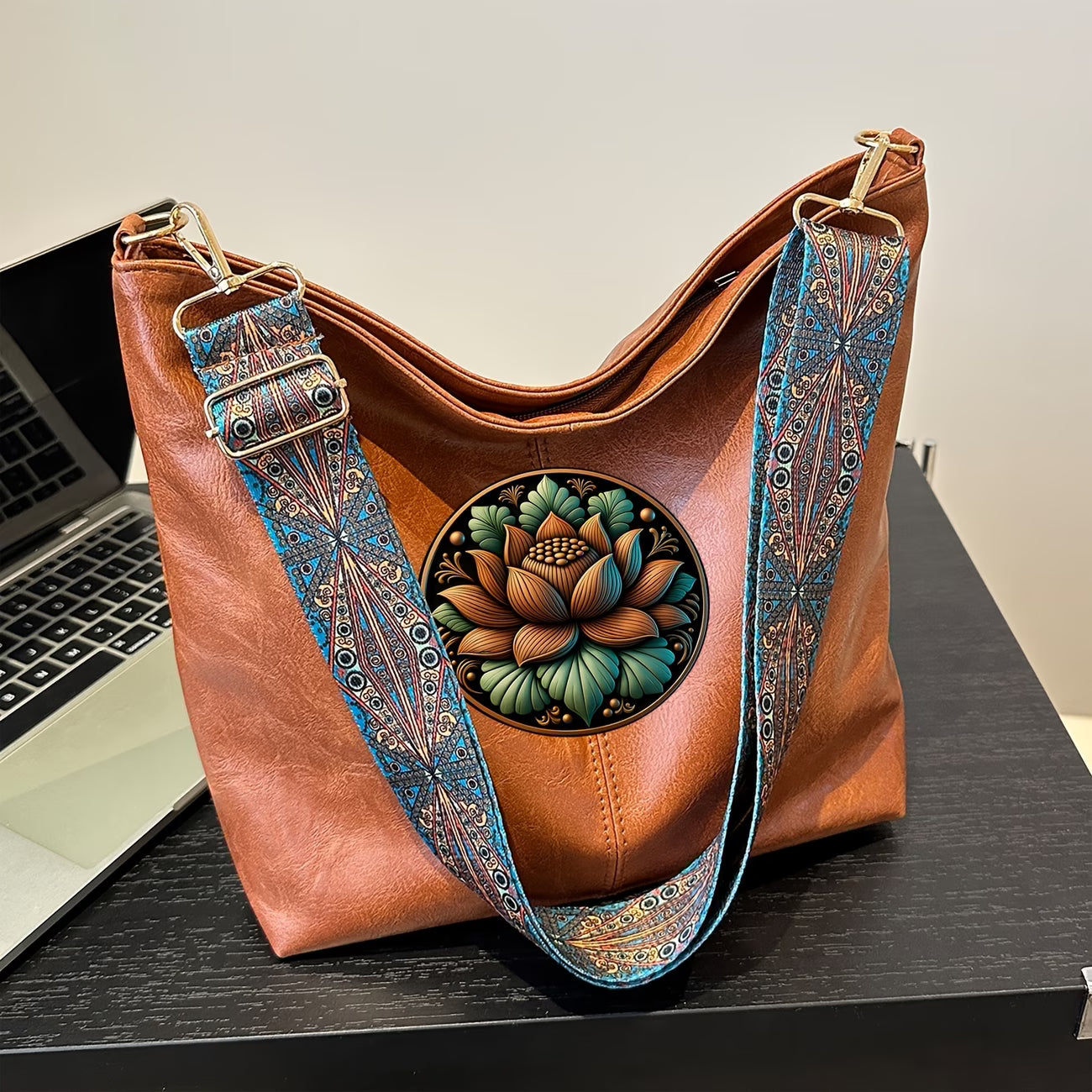 Women’s Bohemian Lotus Flower Shoulder Bag