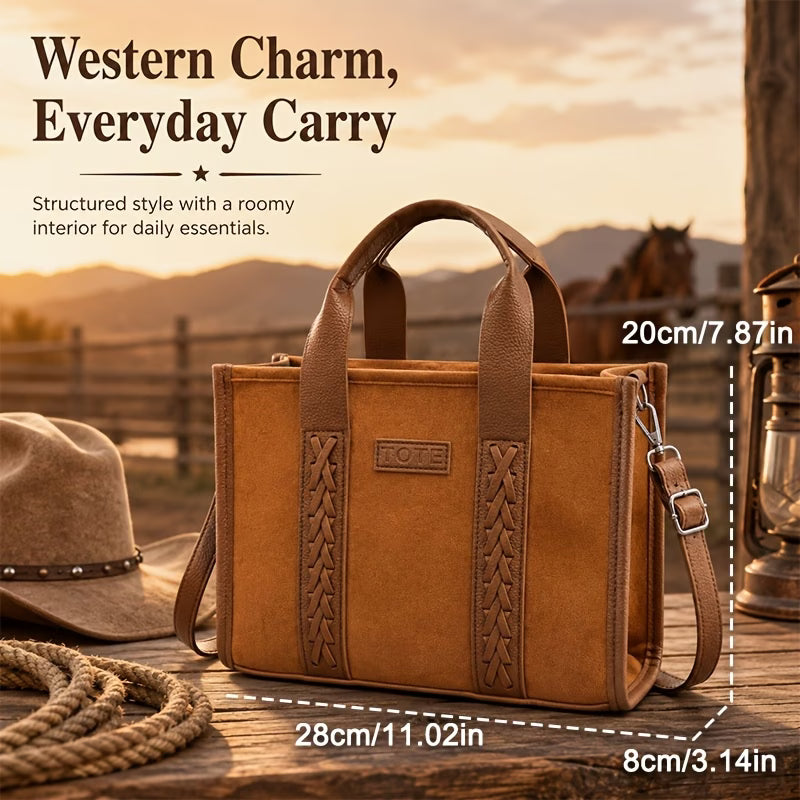Women’s Western Boho Vintage Textured Tote Bag